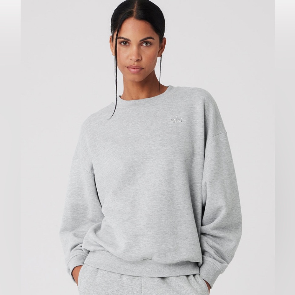 ALO YOGA | ACCOLADE CREW NECK PULLOVER | *NWT | GREY | XS